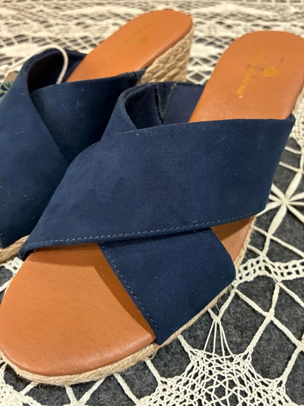 Tommy Bahama Stacey Navy Crisscross Slide Wedge Comfort Sandals. NWT 10 - Picture 6 of 8